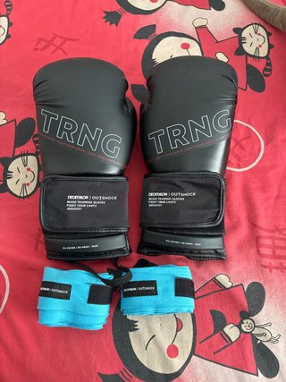 Guantes Boxeo 10 OZ + Vendas Decathlon