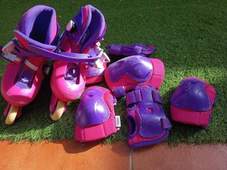 Patines Oxelo infantiles rosas y morados