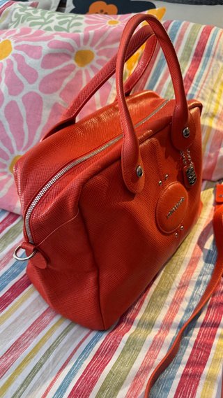 Bolso Longchamp Naranja Piel Texturizada