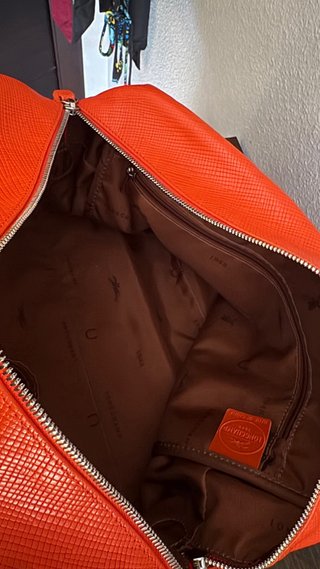Bolso Longchamp Naranja Piel Texturizada