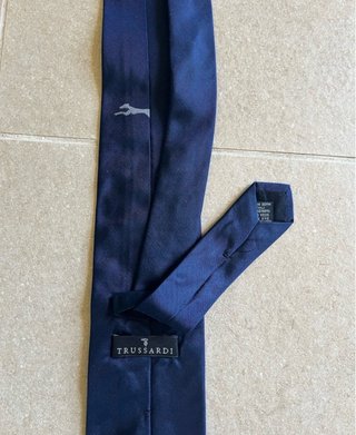 Cravatta Trussardi in Seta Blu Argento