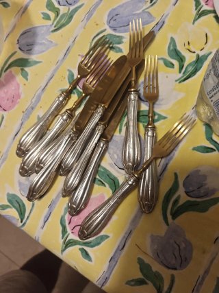 Posate con manico in argento