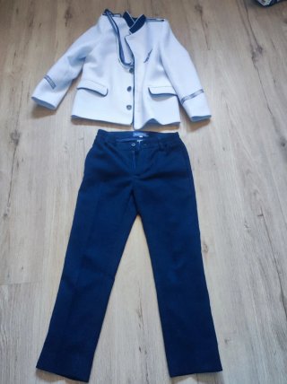 Traje de Comunión Azul y Blanco Talla 8-9