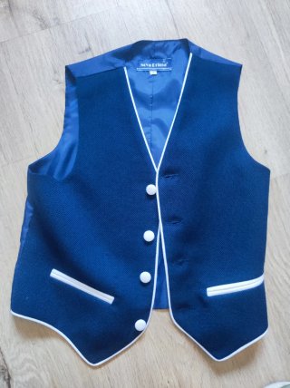 Traje de Comunión Azul y Blanco Talla 8-9