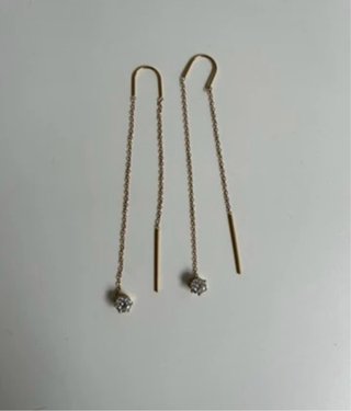 Pendientes largos oro con diamantes Ns la marca