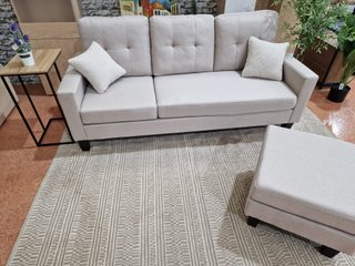 Sofá Cama Bella 184 Beige + Puff