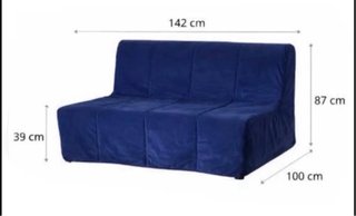 Sofá cama 2 plazas funda azul verdoso