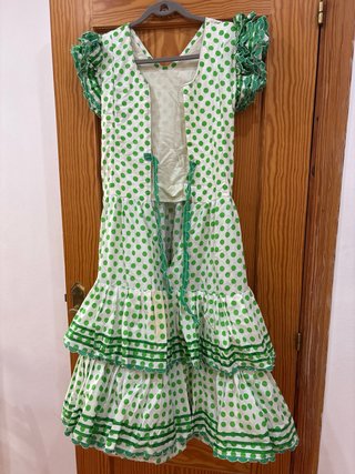 Vestido Flamenca Lunares Verde Talla Única