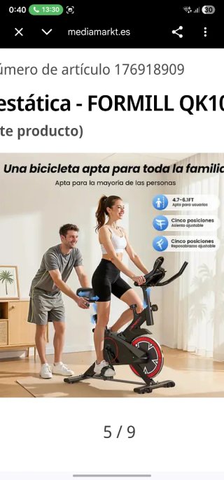 Bici estática prácticamente nueva