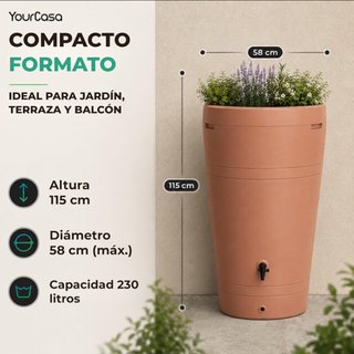 Depósito colector agua 230L terracota