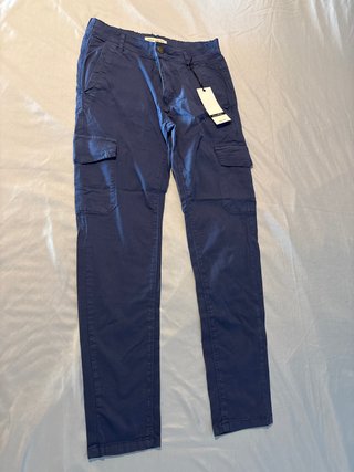 Pantalón cargo azul mujer