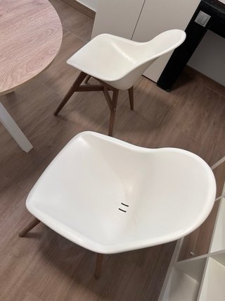 Sillas Nórdicas Ikea Blancas Madera (2) y mesa