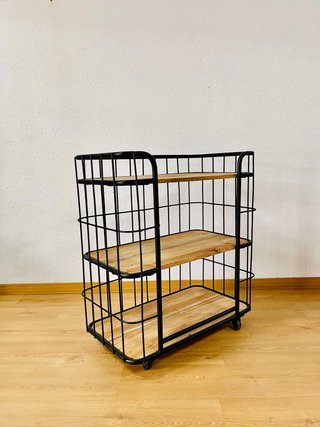 Estantería Metálica de Madera, con ruedas