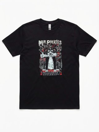 Camiseta Negra Punk Rock dibujo de perro