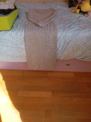 Vestido de punto beige