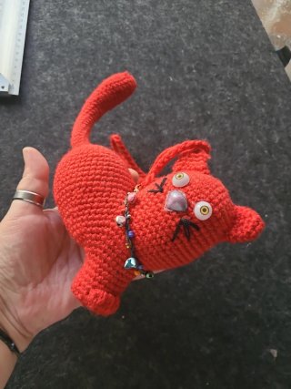 Colgante Gato Amigurumi Coche
