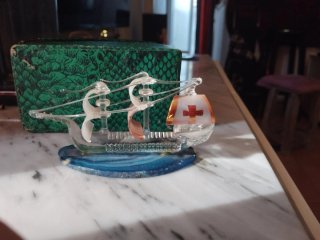 Barco de cristal decorativo