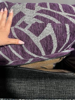Sofá 2 plazas morado y negro