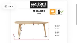 Mesa de centro Maisons du monde Trocadero 100cm