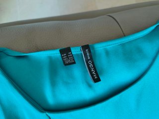 Blusa Mango fluida turquesa Talla XS