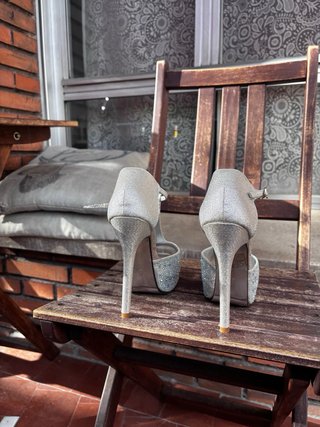 Zapatos de tacón plateados Lady Pretty