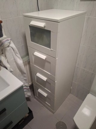 Cajonera Ikea Blanca con Cristal