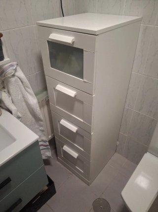 Cajonera Ikea Blanca con Cristal