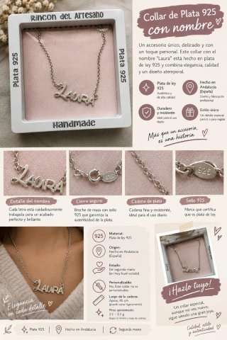 Collar Plata 925 con el nombre de Laura