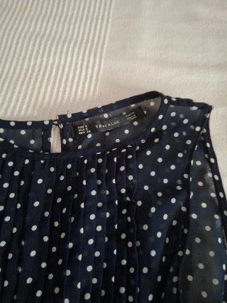 Vestido azul lunares Talla S Trafaluc