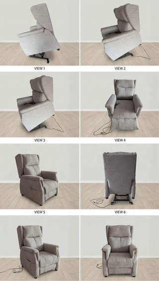 Sillón levanta personas tela gris