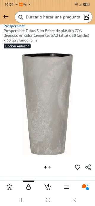Jarrón alto Prosperplast Cemento 57cm