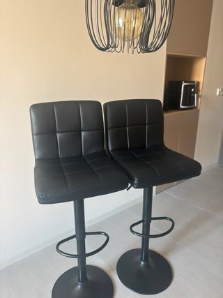 Pack 5 Taburetes Regulables Negro