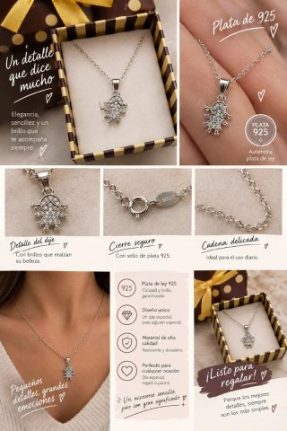Collar de plata 925 con un dije de una niña