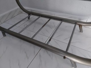 Mesa auxiliar cristal y metal