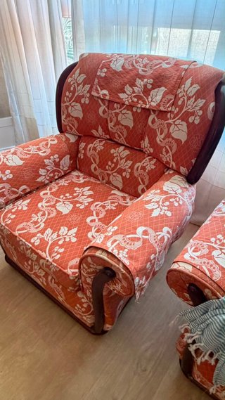 Sofá de 3 plazas y 2 sillones individuales tela