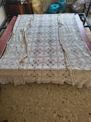 Copriletto vintage matrimoniale fatto a mano