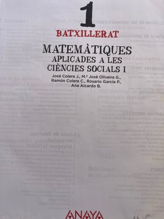 Matemàtiques aplicades a les ciències socials I.