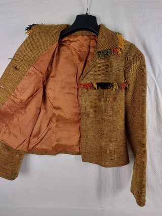 Giacca Corta Frange Multicolor Marrone