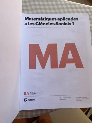 Matemàtiques 1 BA CCSS LOMLOE