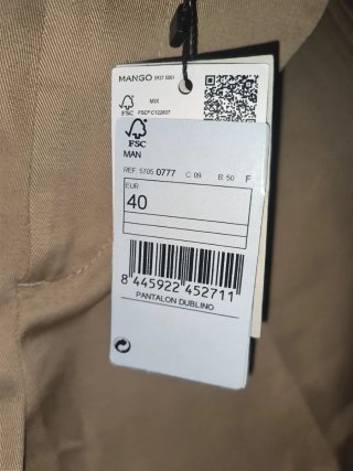 Pantalón chino Mango beige