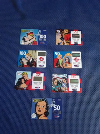 7 Schede Telefoniche Flash Gordon e Dale Arden
