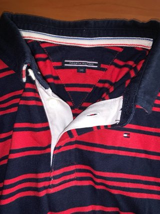 Polo niño rayas rojas y azul marino