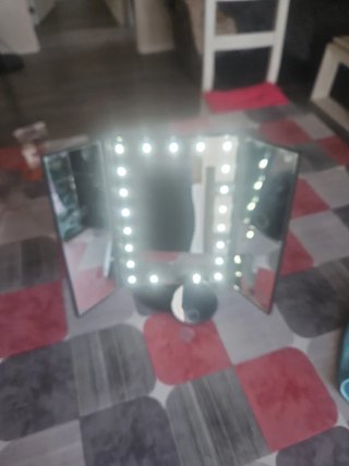Espejo Tocador con Luz LED Plegable
