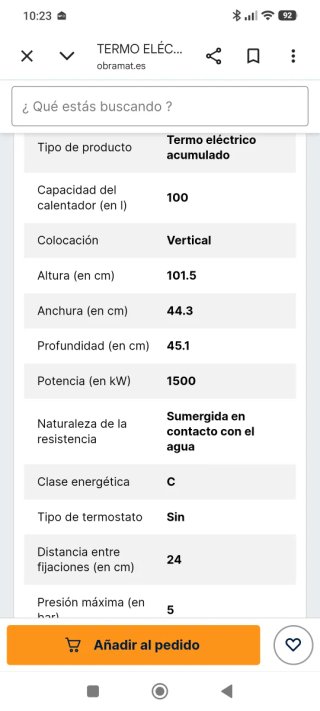 Termo eléctrico Welcome 100L