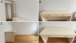 Mesa escritorio blanca con cajoneras