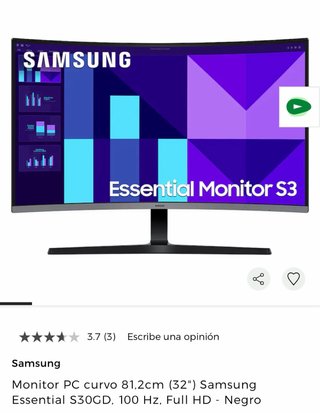 Monitor Curvo Samsung Essential S3 32