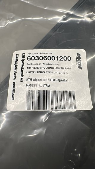 Caja filtro aire inf. KTM - Ref.: 60306001200