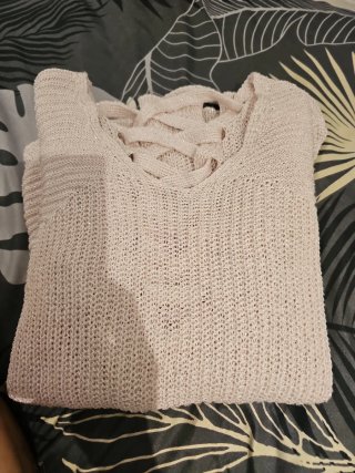 Jersey rosa claro tejido fino