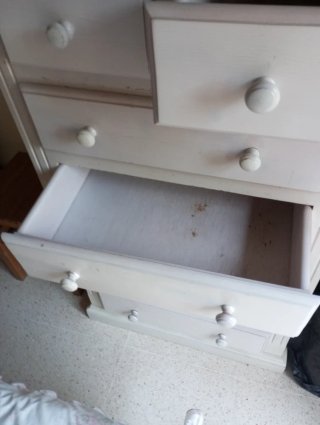 Cómoda 7 cajones madera blanca