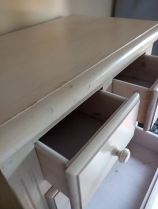 Cómoda 7 cajones madera blanca